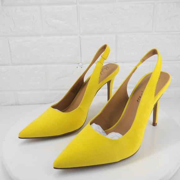 Wild Pair Darcief Lemon  Suede Heels 8 M - Picture 1 of 9